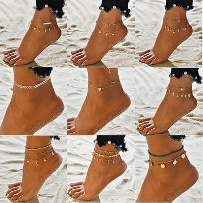 Boho Double Layer Anklets