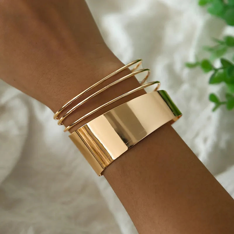 New Boho Wide Line Cuff Open Bracelet