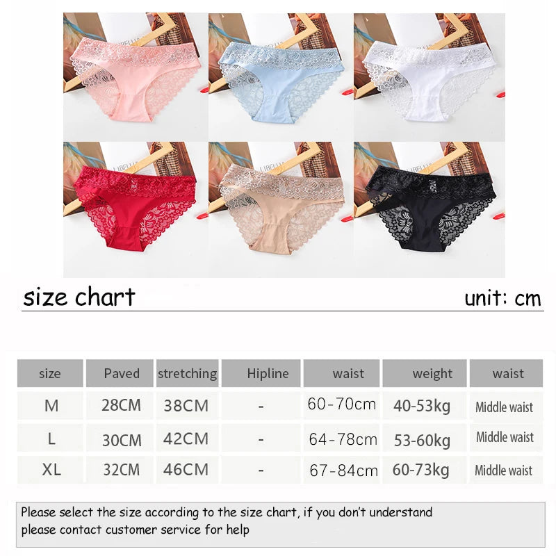 3Pcs Sexy Intimate Lingerie Lace Nylon Erotic Briefs