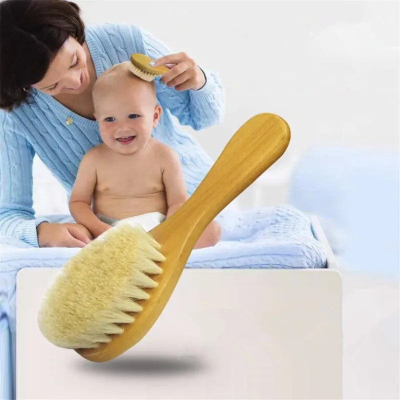 New Baby Care Pure Natural Wool Baby Wooden Brush