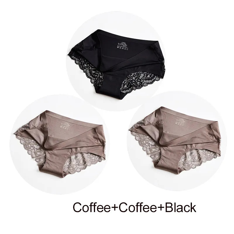 BZEL 3Pcs/lot Seamless Women Hollow Out Panties Set