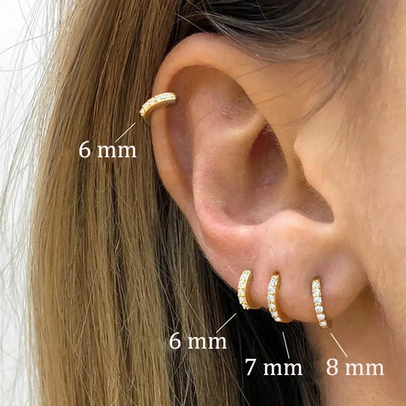 2PCS Stainless Steel Minimal Hoop Earrings