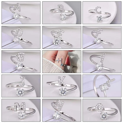 26 English Letter Open Finger Rings A-Z