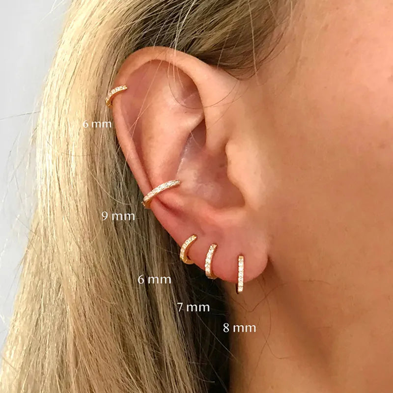 2PCS Stainless Steel Minimal Hoop Earrings