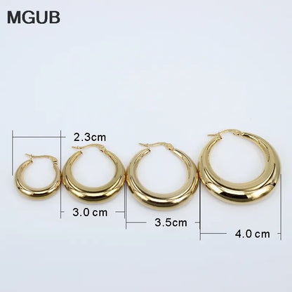 Smooth Exquisite Big Circle Hoop Earrings