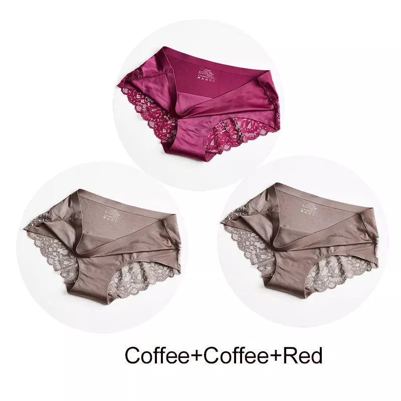 BZEL 3Pcs/lot Seamless Women Hollow Out Panties Set