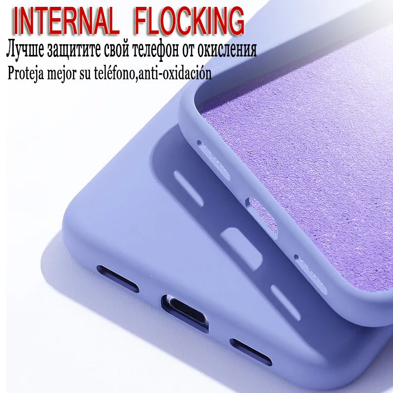 For iPhone 11 12 Pro  Max Case Original Liquid Silicone Soft Cover Shockproof Phone Case