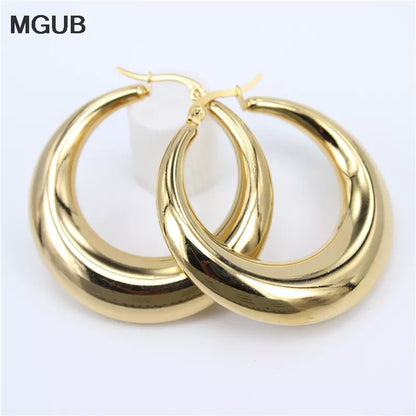 Smooth Exquisite Big Circle Hoop Earrings