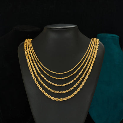 2/3/4/5/6mm Rope Chain Necklace