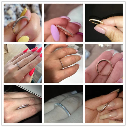 Huitan New 2020 Minimalist Thin Rings