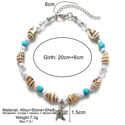 New Shell Beads Starfish Anklets