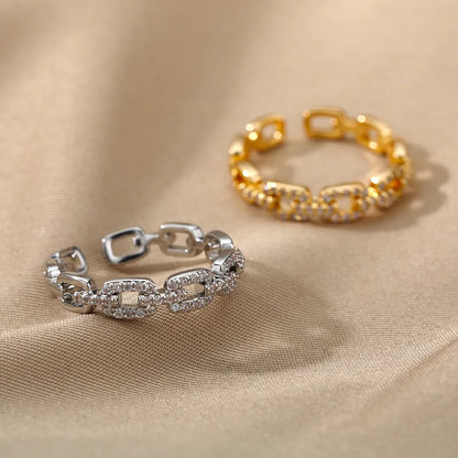 Classic Twist Chain Open Rings