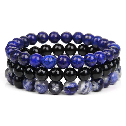 8mm Natural Stone Bracelet Set 3Pcs/set