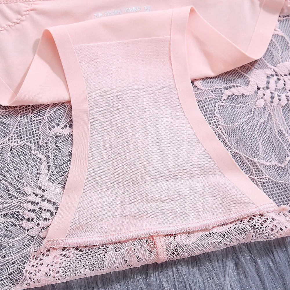 3Pcs/Lot Lace Panties Sets Ice Silk Seamless Underwear