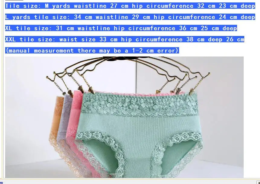 Cotton Panties Underpants plus-size underwear belly carry buttock