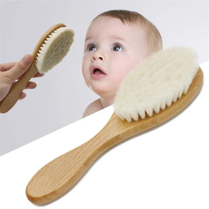 New Baby Care Pure Natural Wool Baby Wooden Brush