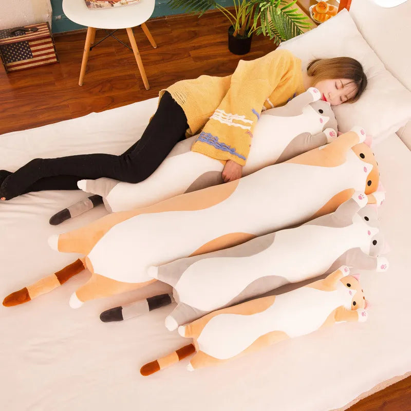 50-130cm Cute Soft Long Cat Pillow