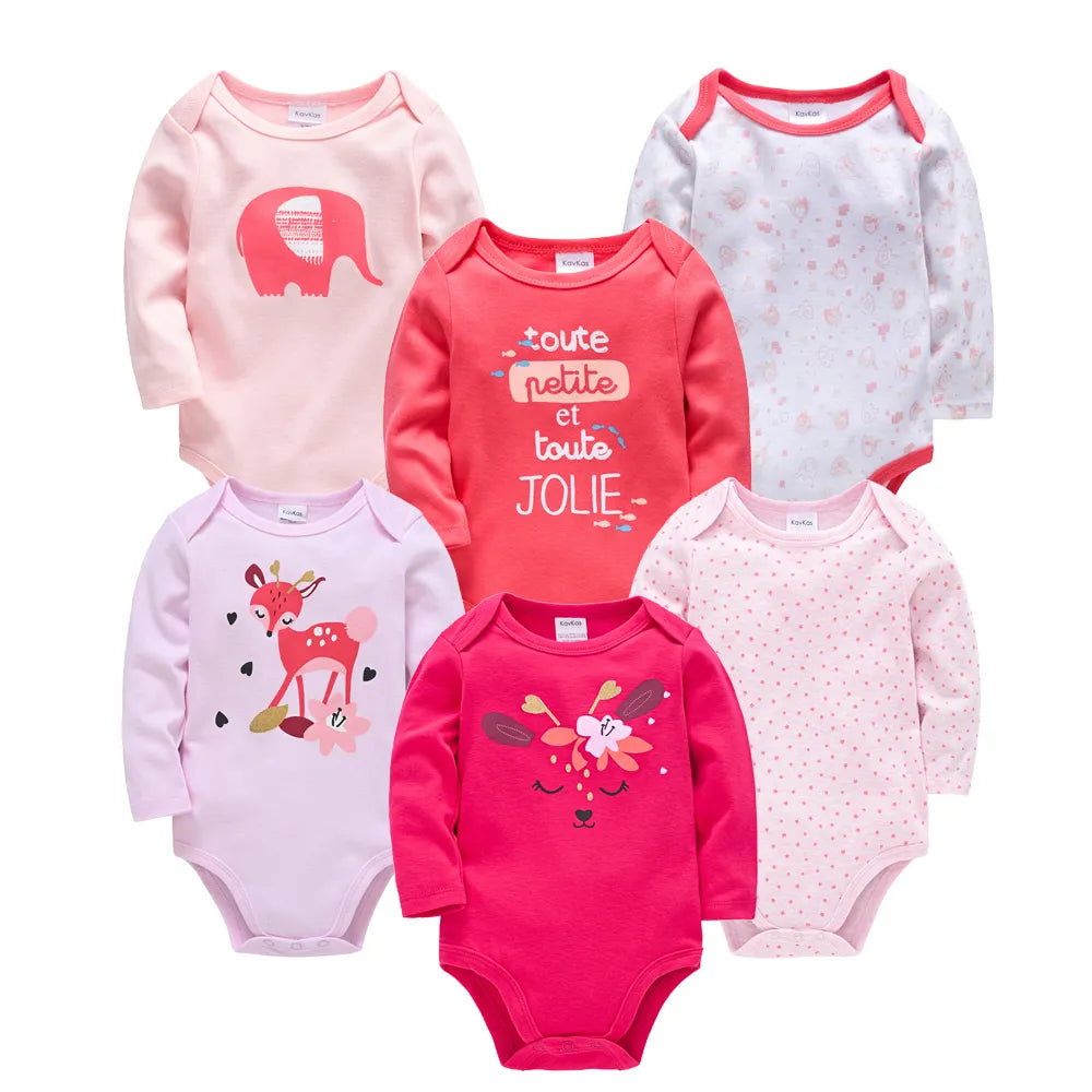 Kavkas Baby Boys Girls Bodysuit 6 PCS 3 PCS Long Sleeve