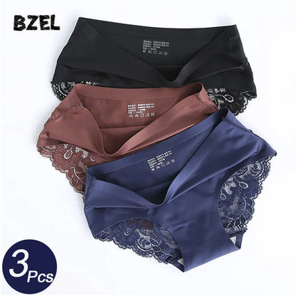 BZEL 3Pcs/lot Seamless Women Hollow Out Panties Set