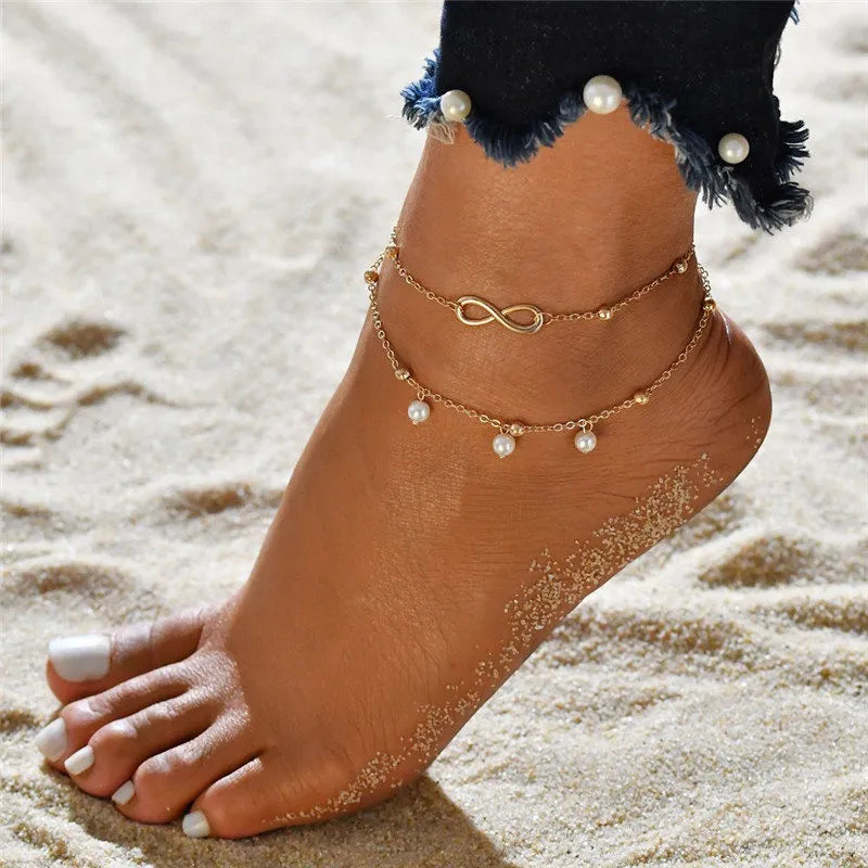 Boho Double Layer Anklets