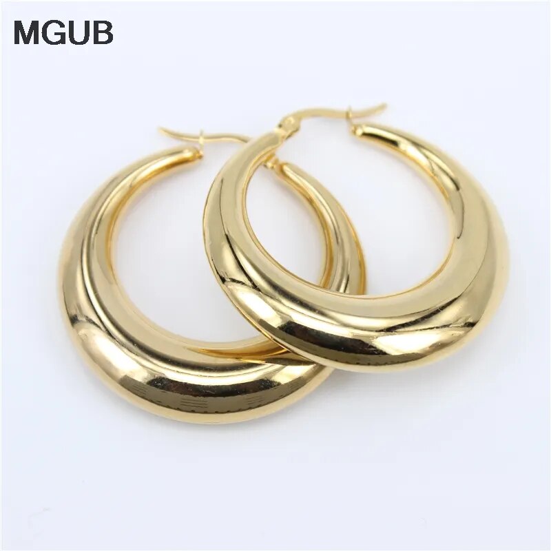 Smooth Exquisite Big Circle Hoop Earrings