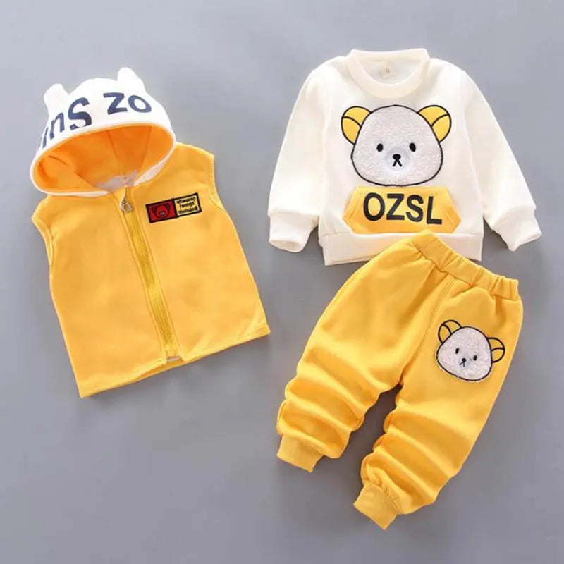 Baby Boys And Girls Clothing Set Tricken Fleece Children Hooded Outerwear