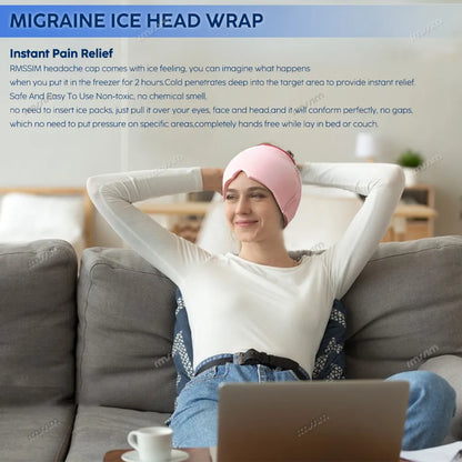 Migraine Relief HatHead Massager Gel Hot Cold Therapy