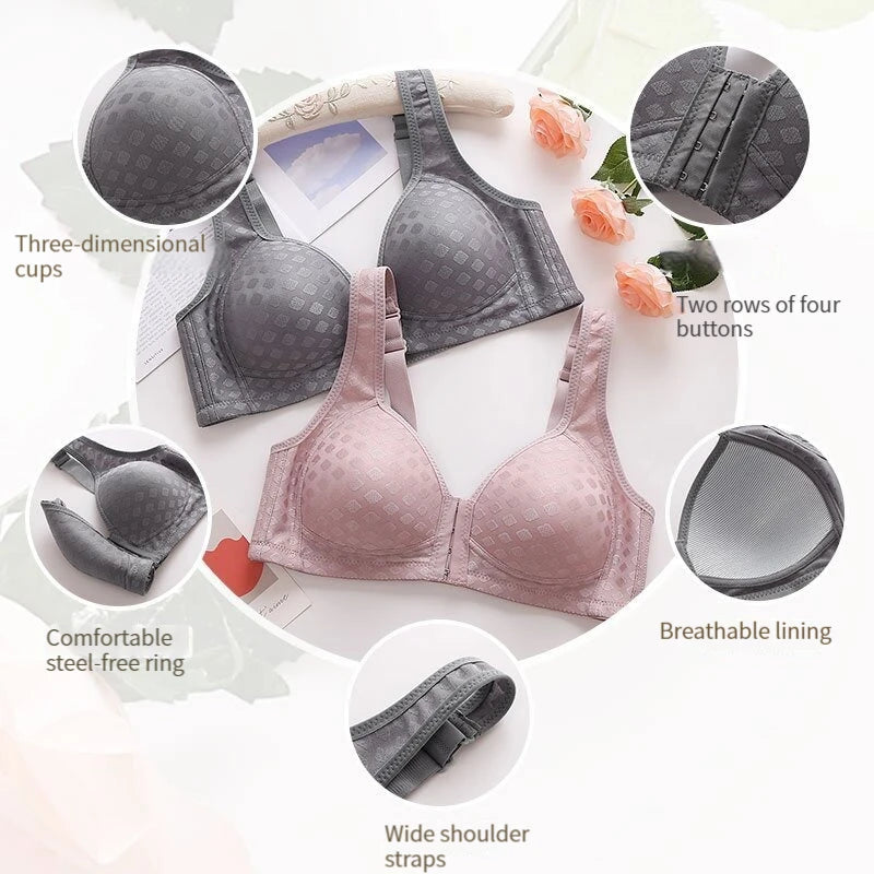 The New Front Button Type Sexy Brassiere Anti-sagging Gathered