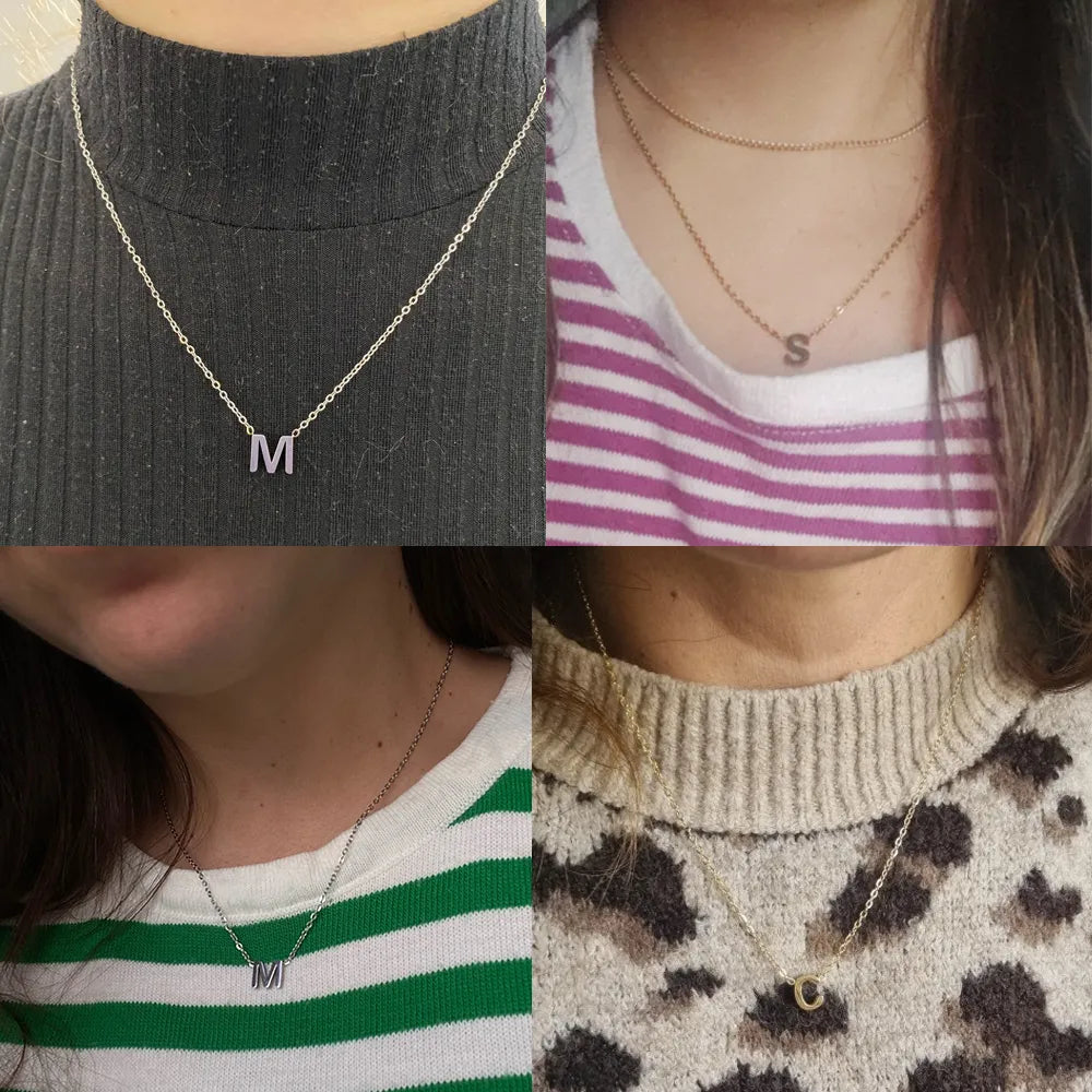 Cazador Minimalist Initial A-Z Letter Necklace