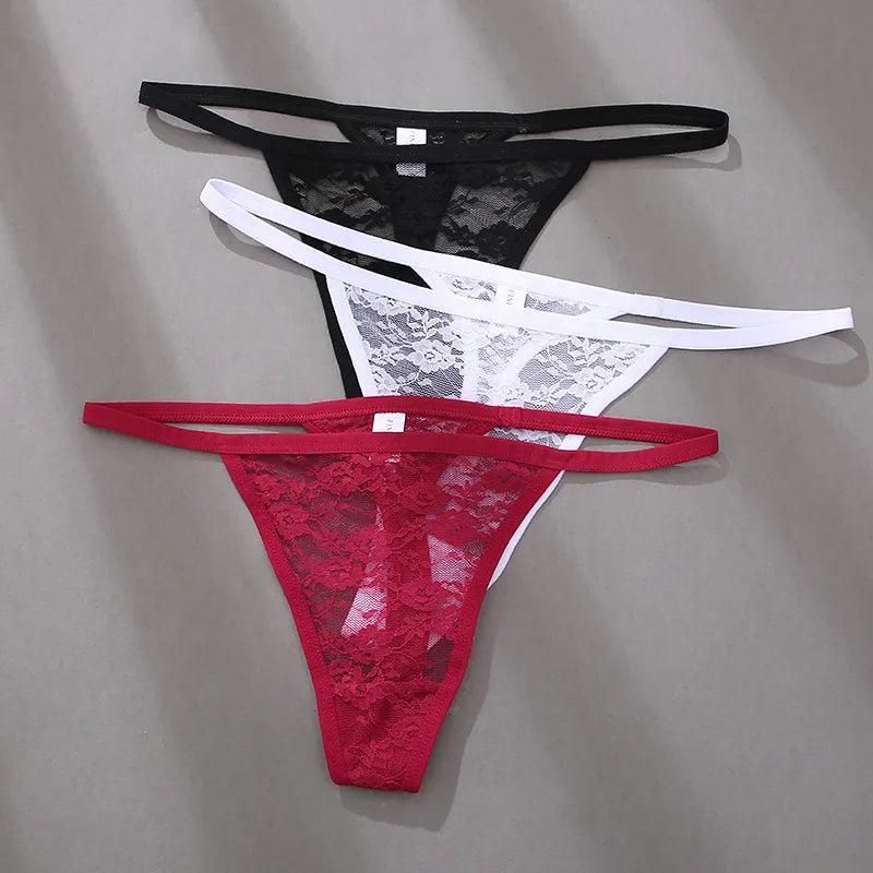 New G String Lace Panties Thong For Women Panties Low Waist Solid