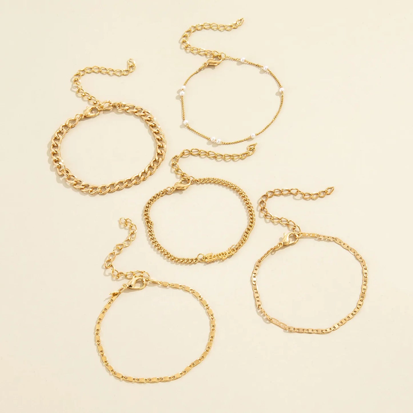 5Pcs Trendy Chain Bracelet