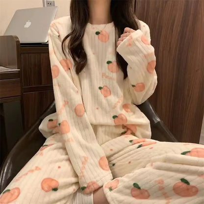 Casual Fleecing Hoodie Pajama Suit