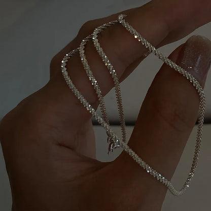 Popular Silver Colour Sparkling Clavicle Chain