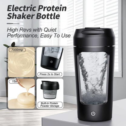 650ml USB Electric Portable Whey Protein  Shaker bottle  Fully Automatic Stirring Cup Rechargeable  Gym  BA Free Cocktail Blend