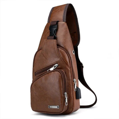 Pu Chest Bag Usb Fashion