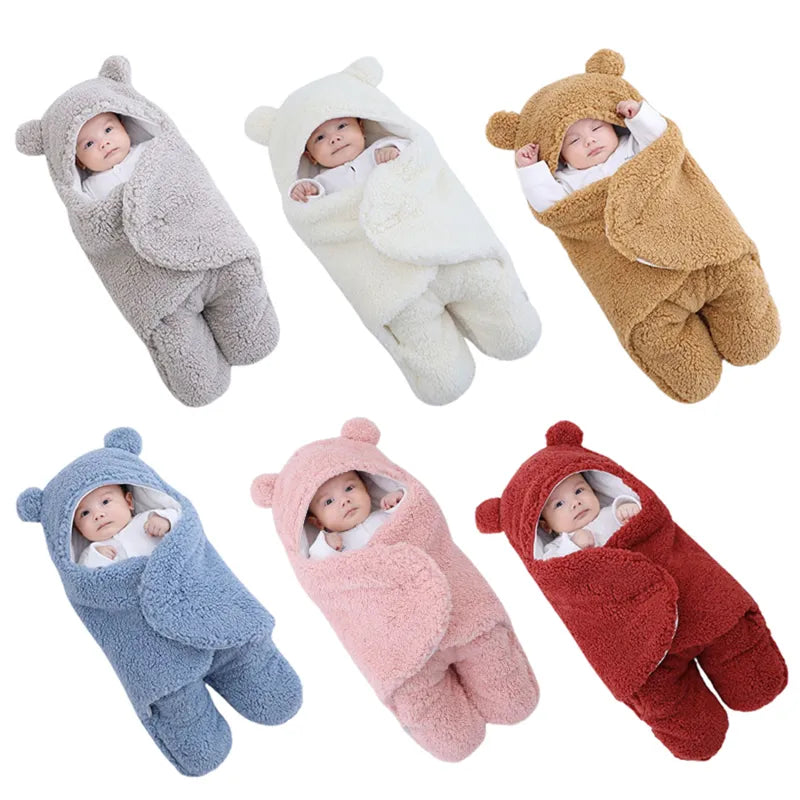 Blankets Plush Swaddle Wrap Ultra-Soft Fluffy Fleece Sleeping Bag