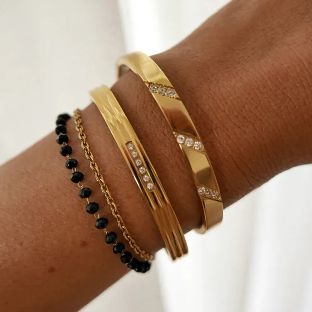 Fashion Punk Gold Color Bangles Bracelets