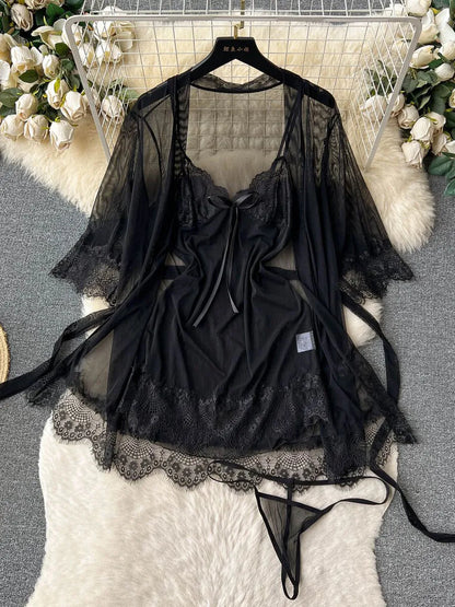 Hollow Combination Bodysuit Slim Fit Erotic Mesh Lace Jumpsuit