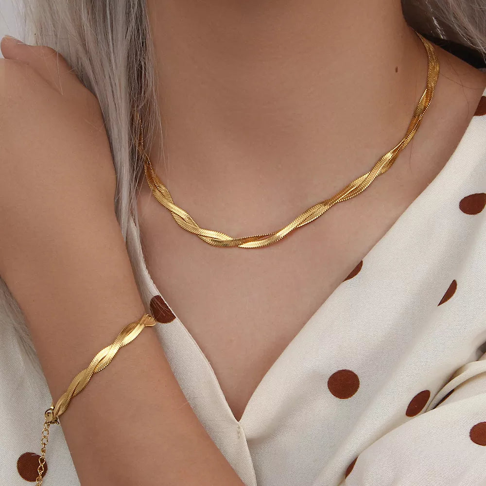 Gold Chain Necklace Bracelets