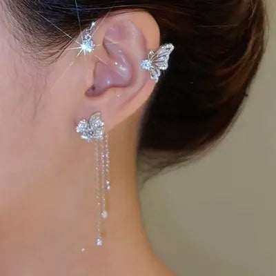 Sparkling Zircon Ear Cuff Clip Earrings