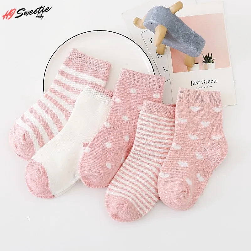 5Pairs Baby Socks Newborn Baby Boy Girls Socks