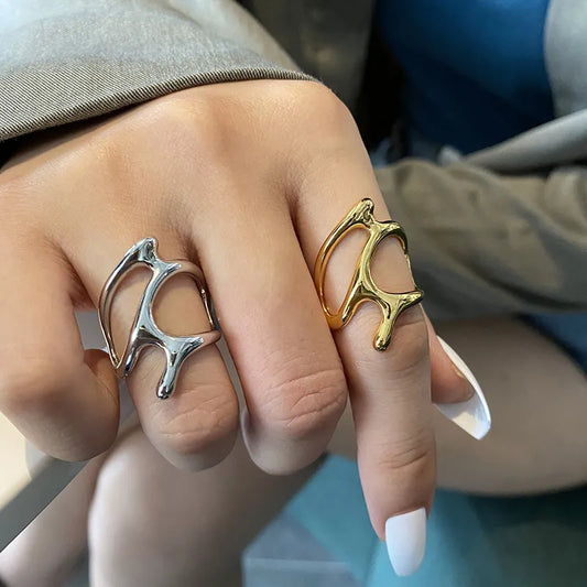 Silver Color New Trend Vintage Elegant Irregular Rings