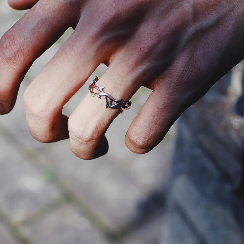 Punk Fashion Irregular Thorns Couple Rings