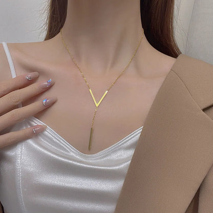 SUMENG New V-shaped Long Sexy Clavicle Necklace