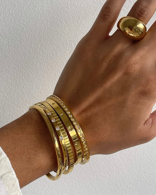 Fashion Punk Gold Color Bangles Bracelets