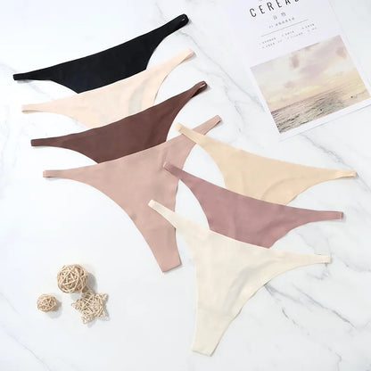 Ice Silk Seamless PantiesSoft Thin Band Thongs