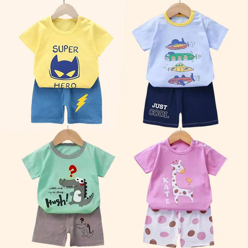 2PCS Shorts Summer Cotton Short sleeve Baby Toddler Suit