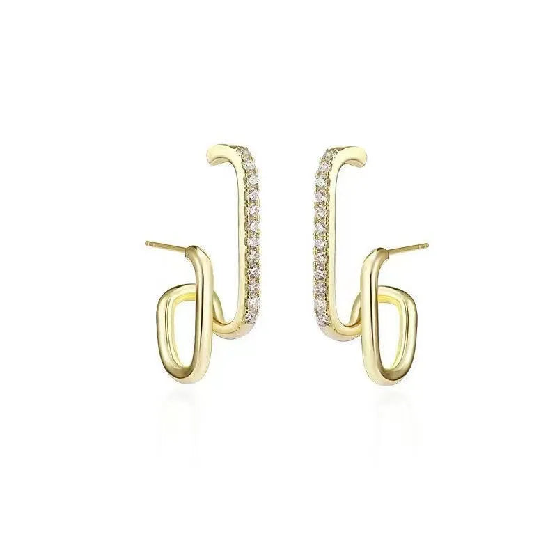 Crystal Luxury Korean Unusual Claw Stud Earrings