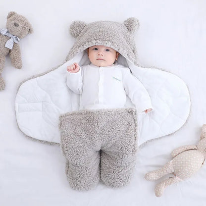 Blankets Plush Swaddle Wrap Ultra-Soft Fluffy Fleece Sleeping Bag