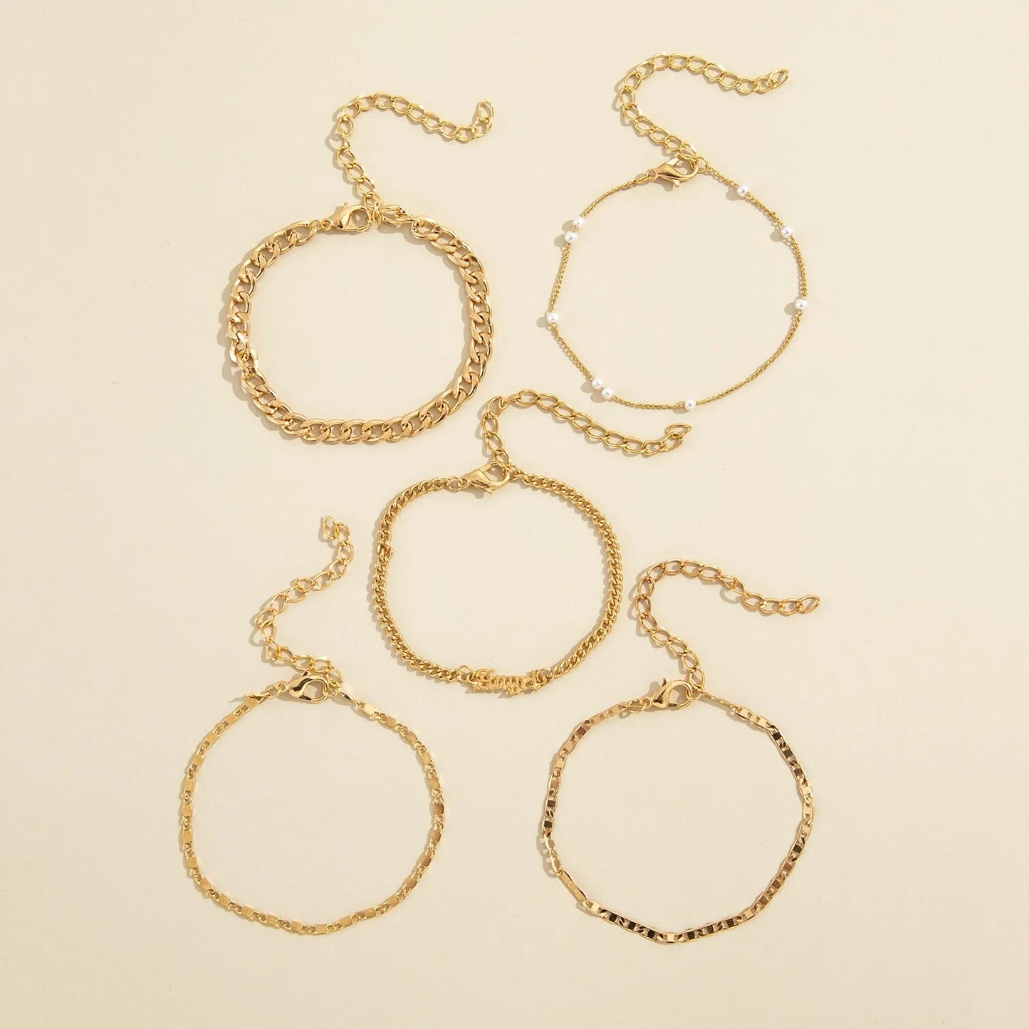 5Pcs Trendy Chain Bracelet